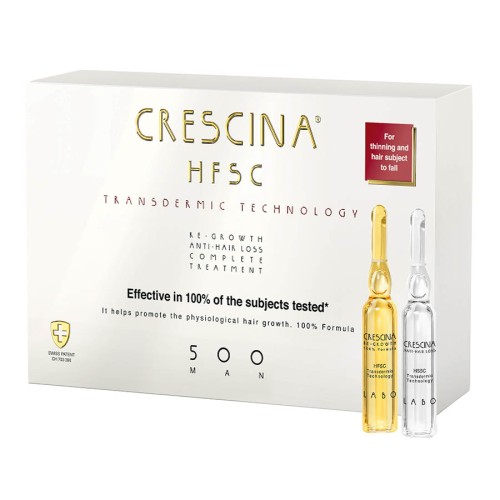Crescina HFSC Transdermic Complete 500 haj újranövekedést serkentő és hajhullás elleni komplex kezelés férfiaknak