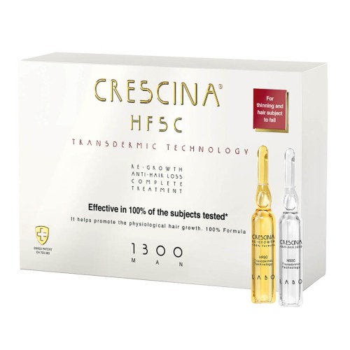 Crescina HFSC Transdermic Complete 1300 haj újranövekedést serkentő és hajhullás elleni komplex kezelés férfiaknak