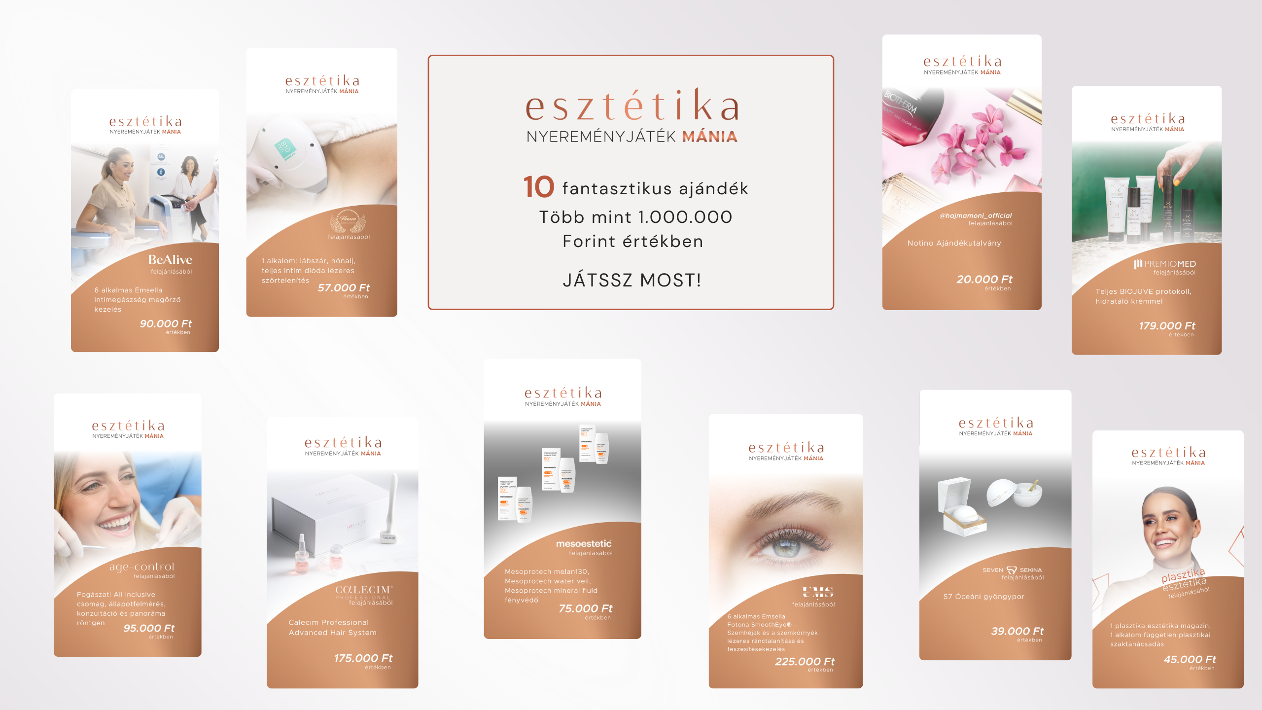 🎉 I. Esztétika Nyereményjáték Mánia – 10 fantasztikus ajándék! 🎁✨
